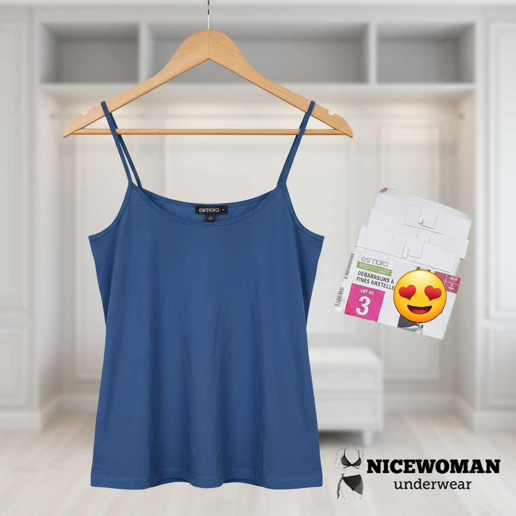 تاپ زنانه بندی نخی آبی سرمه ای برند اروپایی اسمارا آلمانی