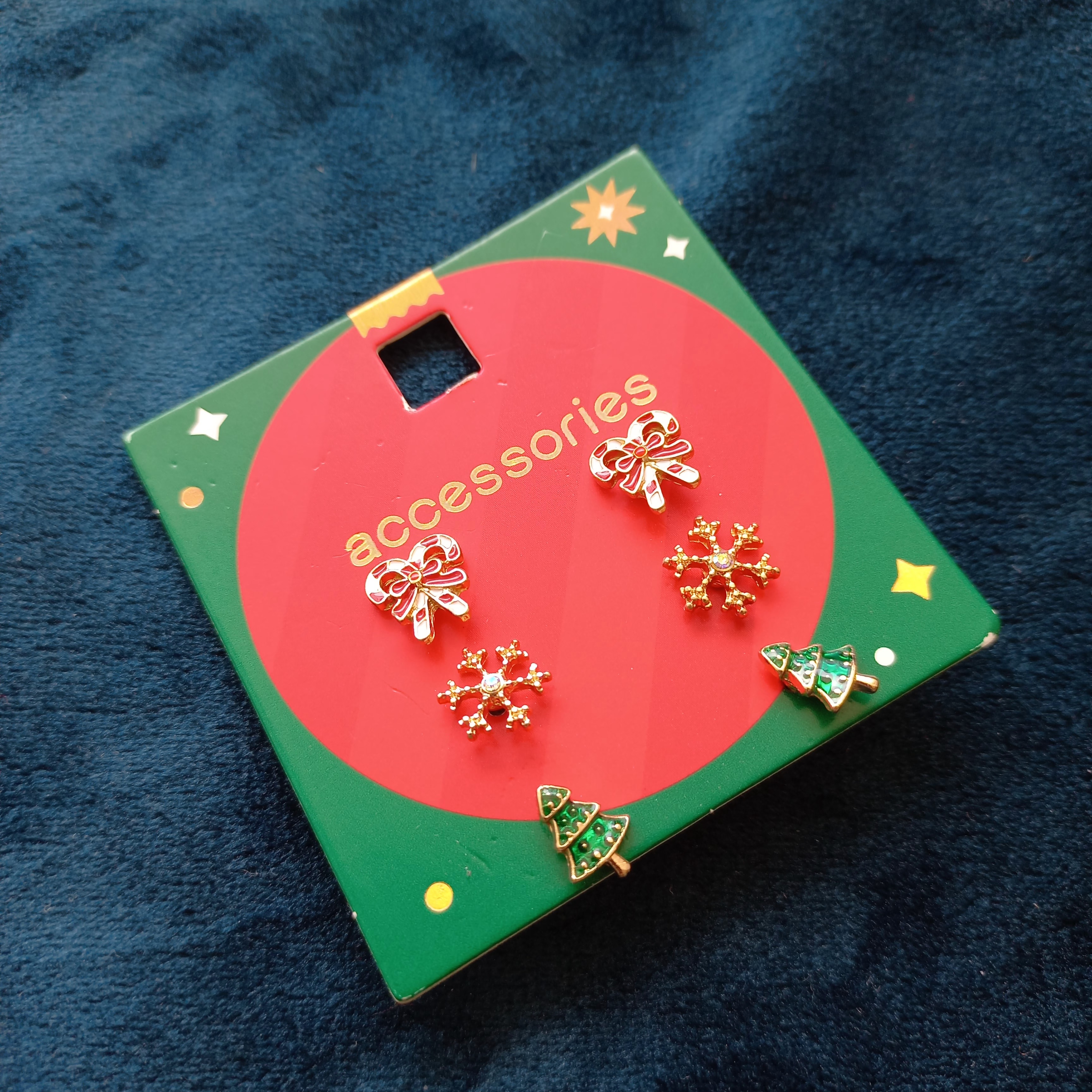 پک گوشواره زنانه میخی کریسمسی برند اروپایی accessories ضدحساسیت