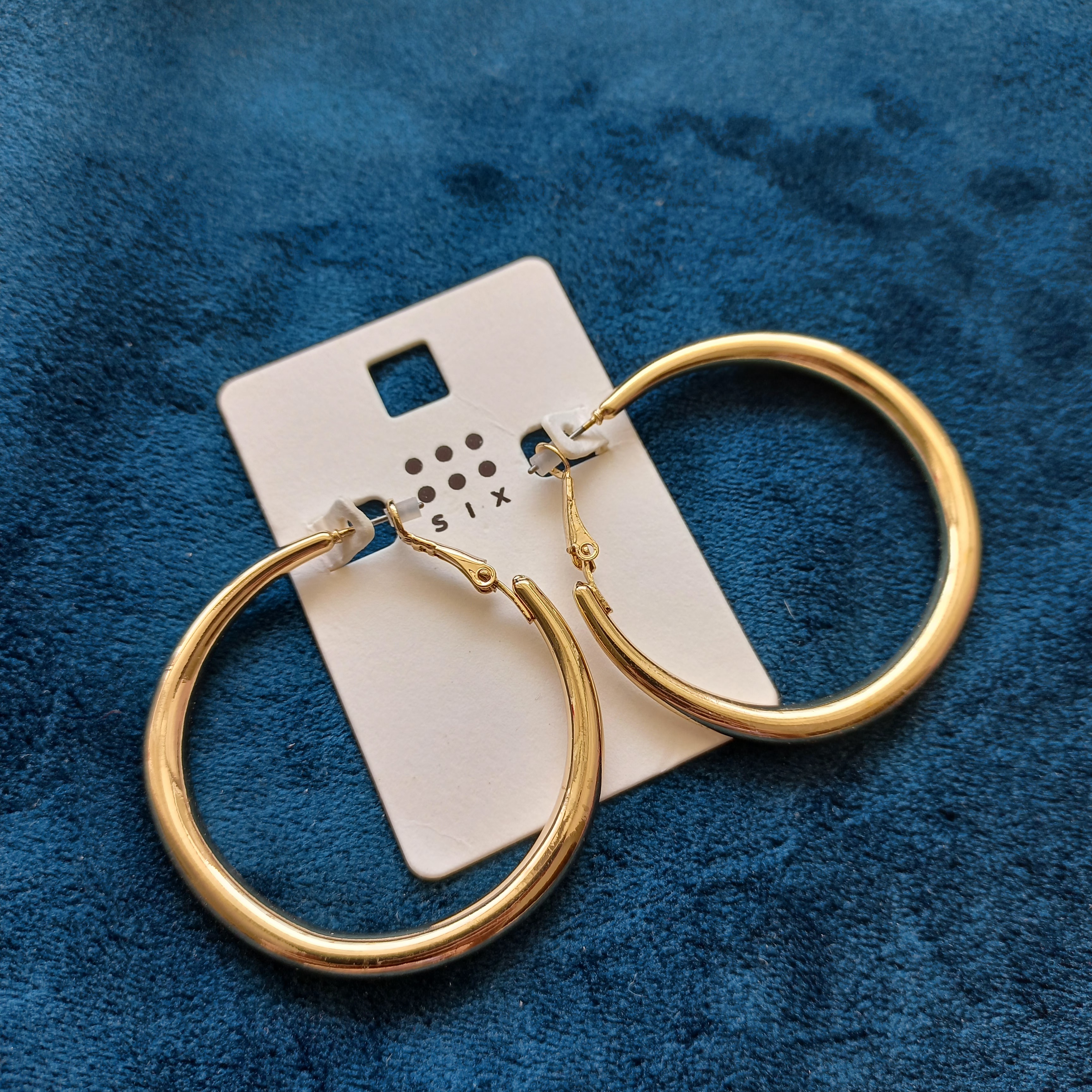 گوشواره زنانه حلقه طلایی برند اروپایی six ضدحساسیت 