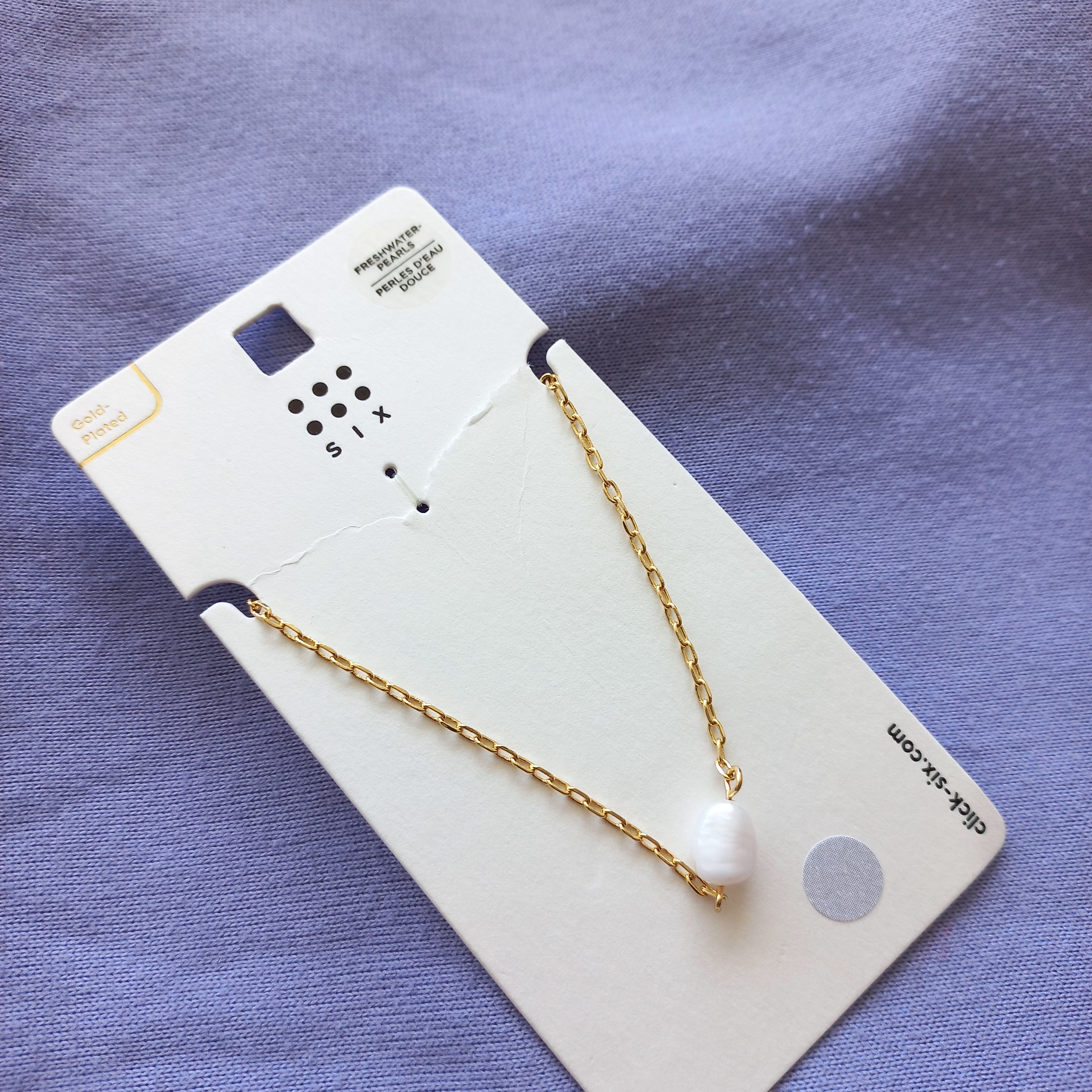 دستبند زنانه مروارید روکش طلا برند اروپایی six ضدحساسیت