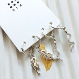 پک گوشواره زنانه آویز نقره ای برند اروپایی ضدحساسیت