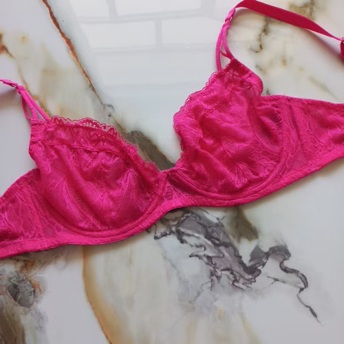 سوتین فنردار توری صورتی برند اروپایی PRIMARK 85D 85C